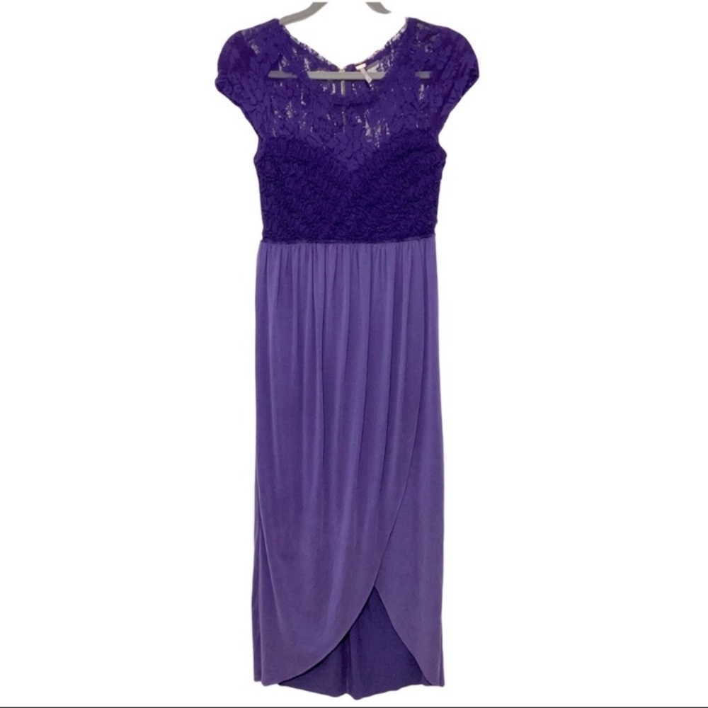Free People Purple Lace Top Tulip Hem Corset/Bustier Maxi Dress Size XS